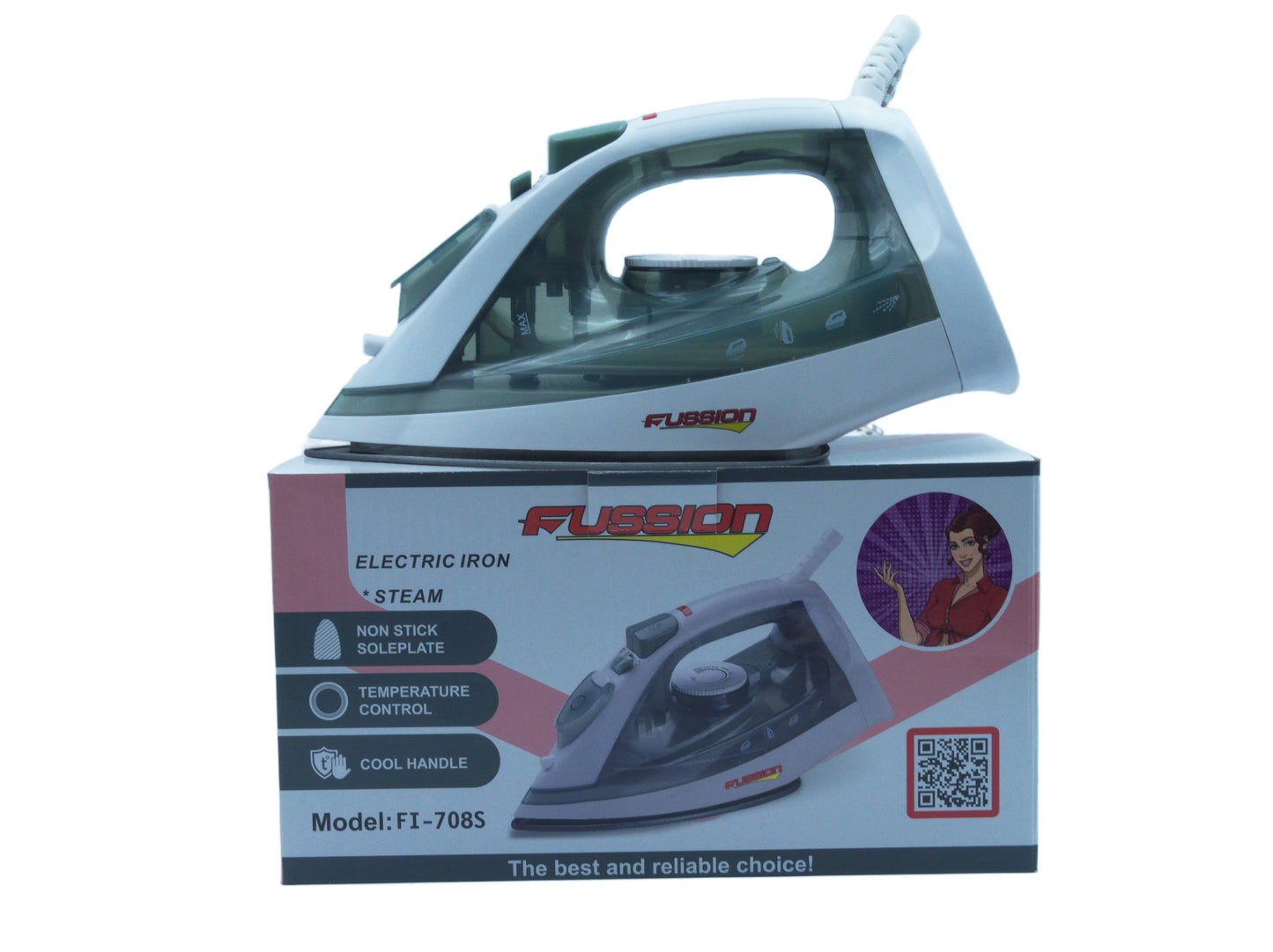 Fussion FI-708S Steam Iron 1200W - Dry, Steam & Spray Function