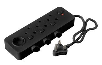 Picsa - 7 ways Independent multi plug sockets (Black Color) - PS-P02-07